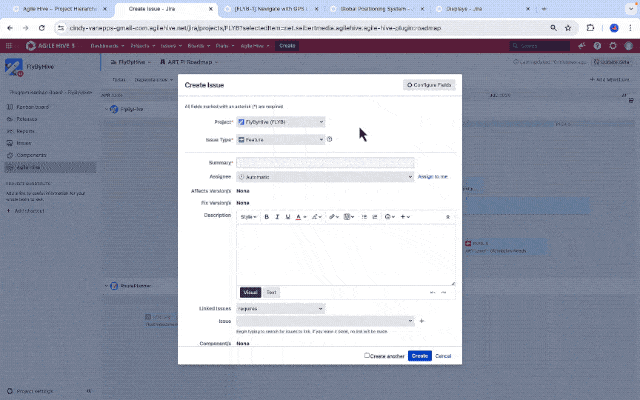 Agile Hive let's you easily change issue types according to SAFe nomenclature.